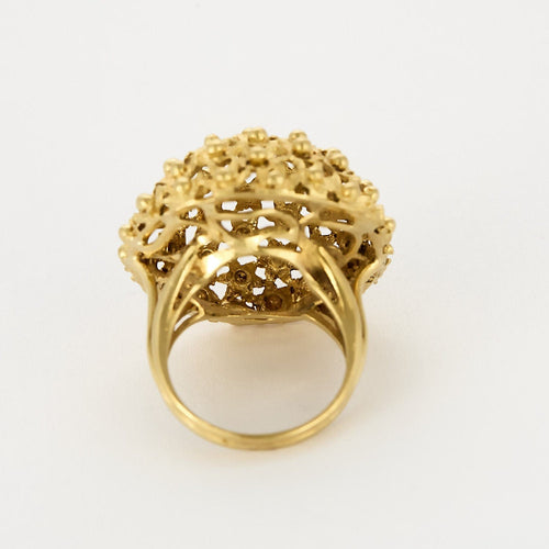 Bague 53 Bague dôme en or jaune 58 Facettes COL3141