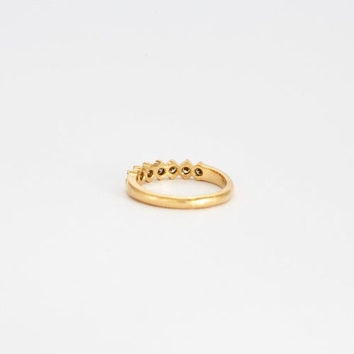 Bague 53 Demi alliance en or jaune et diamants 58 Facettes GAW2