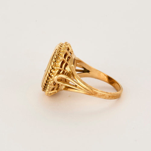 Bague 51 AUGIS - Chevalière d'Amour en or jaune 58 Facettes MAN1248