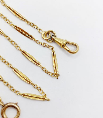 Montre Chaîne giletière de montre antique or jaune 18k maillons finement travaillés (circa 1900) 58 Facettes A05186