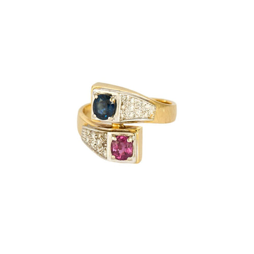 Bague 51 Bague en Or jaune 18k Saphir and Rubis 58 Facettes 250270