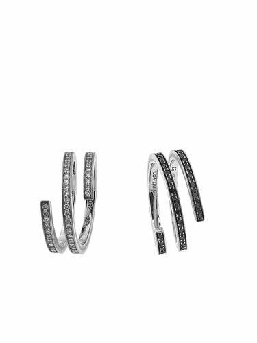 Bague 51 DINH VAN - Deux bagues "spirales" or blanc diamants 58 Facettes