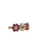 Bague 54 Bague or jaune, fleurs rubis diamants 58 Facettes