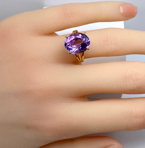 Bague 50 Bague or jaune améthyste 58 Facettes AB647