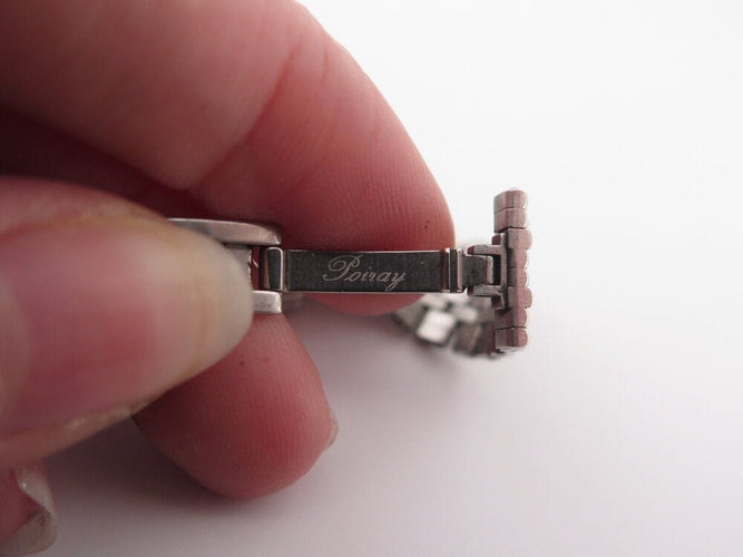 Montre vintage montre POIRAY sertie de 80 diamants 21 mm quartz classique acier 58 Facettes 268175