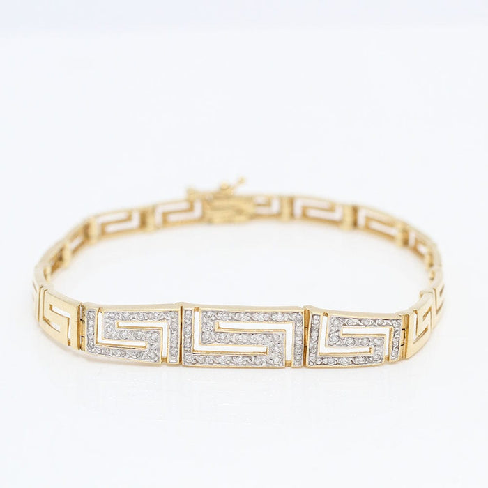 Bracelet Bracelet motif Greca en or 18 carats avec diamants 58 Facettes E361840