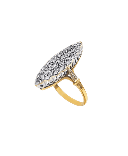 Bague Marquise Or jaune Or blanc Diamant