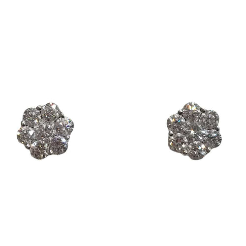 Boucles d'oreilles Pendientes de diamants en or blanc 18k 58 Facettes PE623