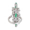 Bague 48 Bague Cocktail Or blanc Emeraude, Diamant 58 Facettes 4445898CN