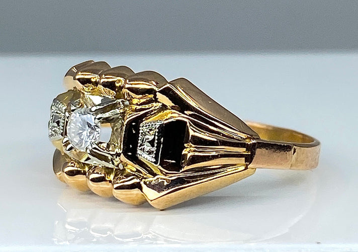 Bague 54 Bague en or jaune et diamants 58 Facettes AB311