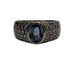 Bague 63 Bague or blanc saphir diamants 58 Facettes