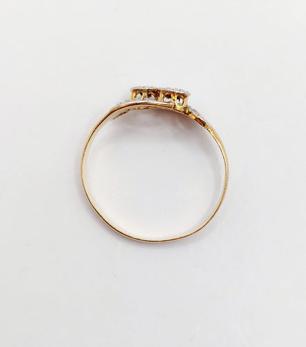 Bague 51 Bague antique or jaune diamant taille roses et monture à enroulement (circa 1900) 58 Facettes A04904