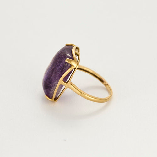 Bague 51 Bague Cocktail en or jaune et améthyste 58 Facettes PRG1867