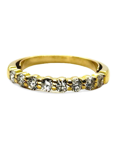 Bague 52.5 Demi-alliance or jaune et diamants 0,65 ct 58 Facettes 1294