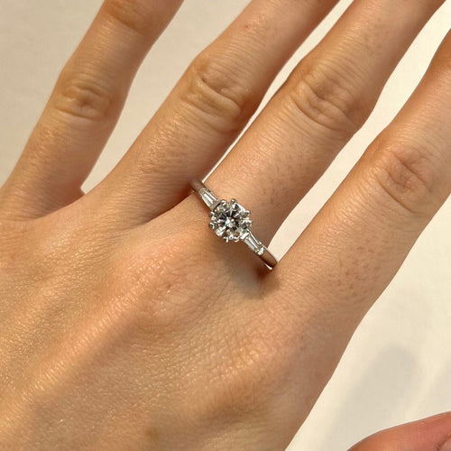 Bague 57 Bague de fiançailles or blanc diamant 58 Facettes