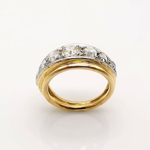 Bague Bague or platine diamants 58 Facettes