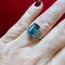 Bague 54 Bague or blanc Zyrcon Bleu naturel 4.60 carats  et diamants 58 Facettes 7849 A