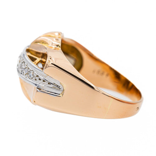 Bague 55 Bague  Tank Or rose, Or blanc Diamant 58 Facettes 3249825CN