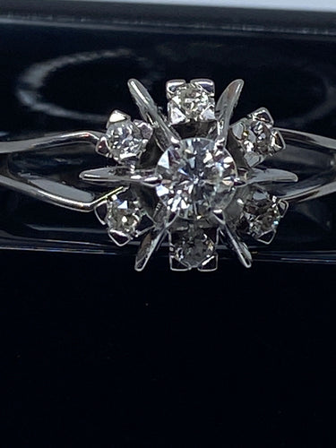Bague 59 Bague Margueritte en Or blanc & Diamants 58 Facettes