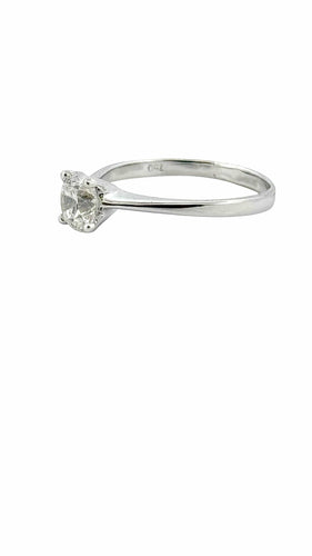 Bague 57 Solitaire diamant 1 carat , or blanc 18 carats 58 Facettes