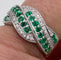 Bague 48 Bague Or Blanc, Emeraudes & Diamants 58 Facettes
