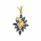 Pendentif Pendentif Or jaune Saphir, Diamant 58 Facettes 4508852CN