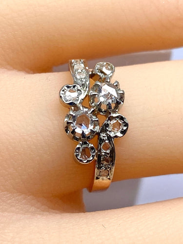 Bague 53 Bague en or 18 carats en diamants époque 1900 58 Facettes AB554