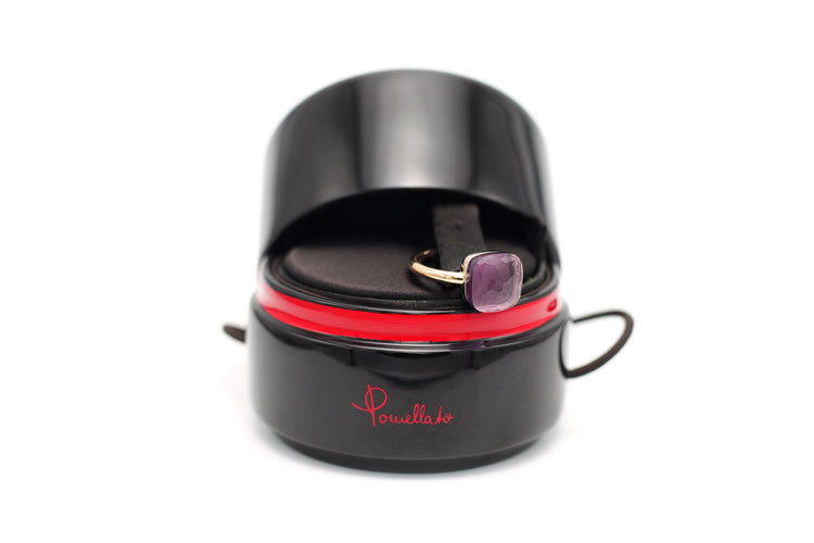 Bague 51 Bague "Pomellato" contemporaine en or rose 18 carats sertie d'une améthyste 58 Facettes 22601