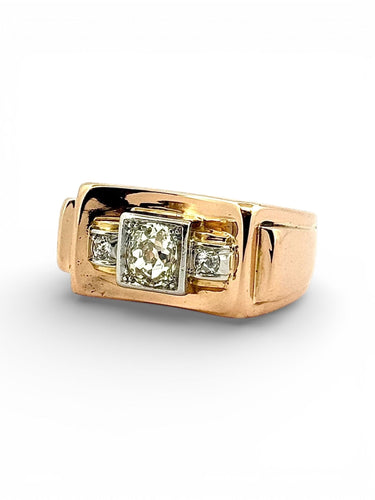 Bague 54 Bague Tank ancienne en or et diamants 58 Facettes