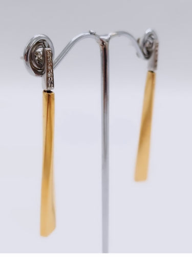 Pendants d’oreilles or jaune, or blanc & diamants 58 Facettes