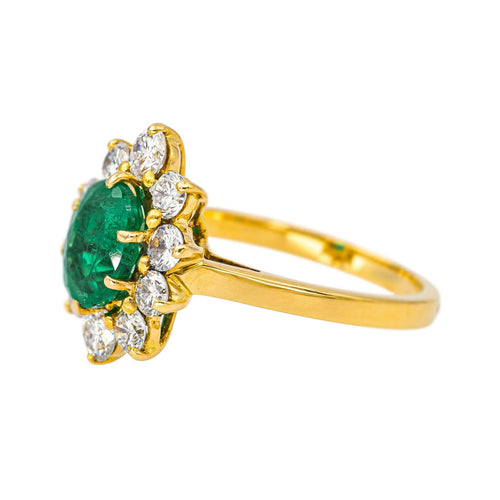 Bague 49 Bague Pompadour Or jaune Emeraude, Diamant 58 Facettes 4399091RV
