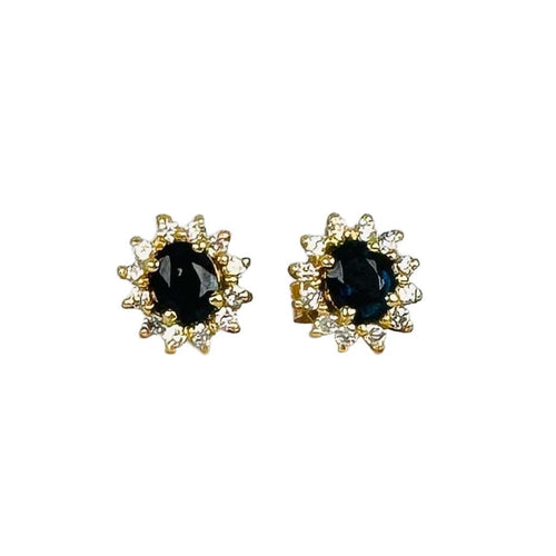 Boucles d'oreilles Boucles d'oreilles en or avec saphir et diamants 58 Facettes 2411030