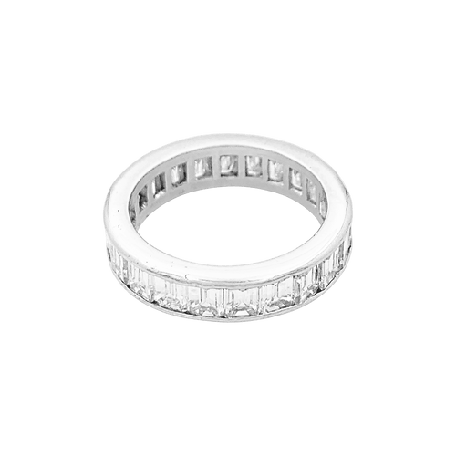 Bague 53 Alliance tour complet, platine, diamants. 58 Facettes 34605