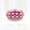 Bague Bague en or jaune 18 carats sertie de rubis ovales et de diamants 58 Facettes 132984