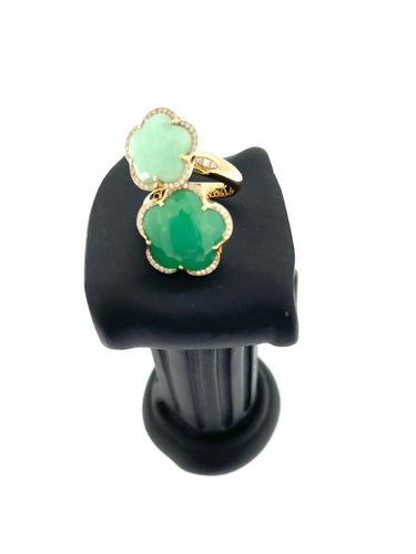 Bague 55 PASQUALE BRUNI - Bague Bon Ton or rose, diamants, chrysophrase. 58 Facettes