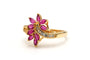 Bague 57 Bague contemporaine or jaune, rubis et diamants 58 Facettes B748