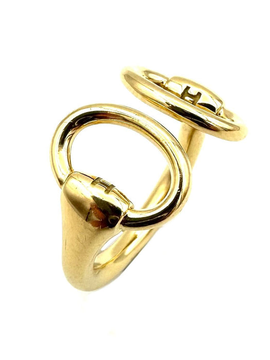 Bague 54-55 HERMES. Collection "Nausicaa", bague or jaune 18K 58 Facettes