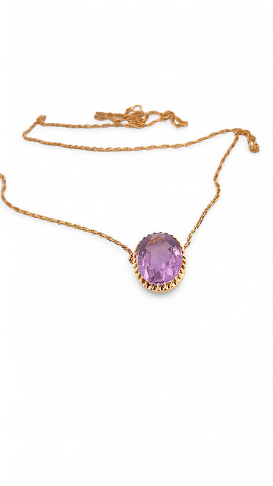 Halskette aus Gelbgold und Amethyst