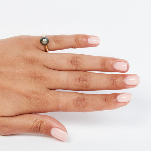 Bague Bague Or Jaune - Perle de Tahiti 58 Facettes RÉF 2267/11