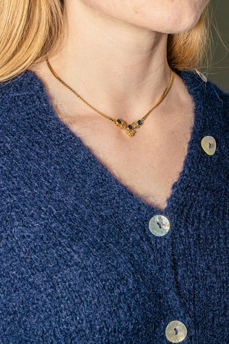 Collier Collier Maille Anglaise  Or jaune Saphir, Diamant 58 Facettes 4526721RV