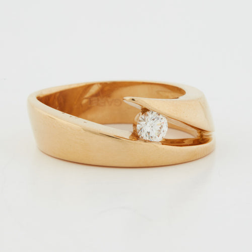 Bague 51 GAREL - Bague solitaire diamant or jaune 58 Facettes REF 11012/19