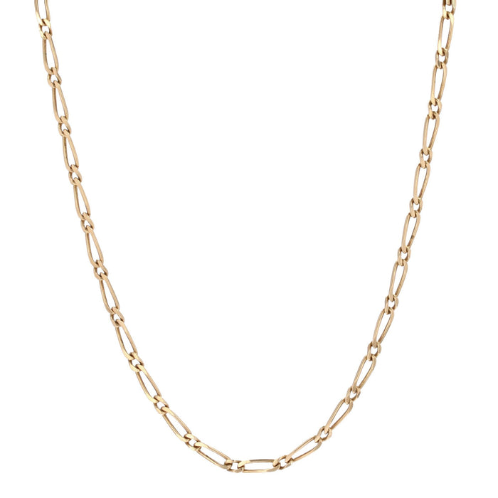 Yellow gold alternating curb chain