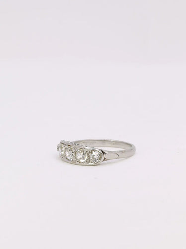 Bague 51.5 Bague jarretière diamants taille ancienne 1 ct 58 Facettes J355