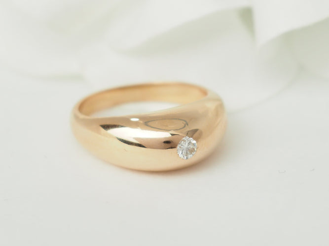 Bague 47 Bague jonc en or jaune et diamant 58 Facettes 33472