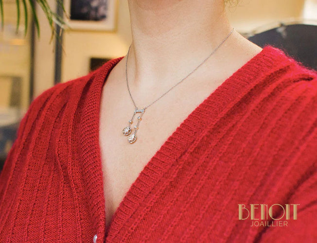 Collier Collier Négligé Or Jaune Platine Diamants 1920 58 Facettes A9063