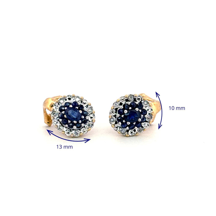 Boucles d'oreilles Dormeuses Or Jaune 18k Saphir & Diamants 58 Facettes 2-BOF1 -GS36607-03