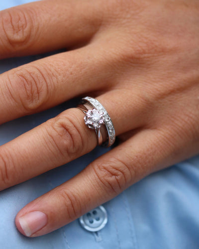 Bague Alliance Tour Complet Platine et Diamants 58 Facettes A11206