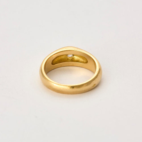 Bague 59 Bague jonc or jaune et diamants 58 Facettes SNA1366
