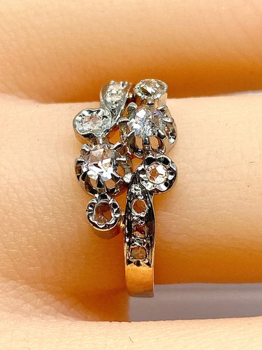 Bague 53 Bague en or 18 carats en diamants époque 1900 58 Facettes AB554