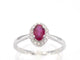 Bague 54 Bague entourage en or blanc avec diamants et rubis 58 Facettes 2011